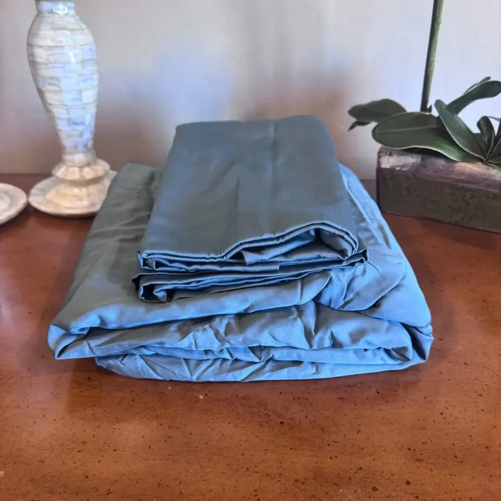 Quince Organic Bamboo Viscose Fitted Sheet Set Ocean King 3 Pc NWOT